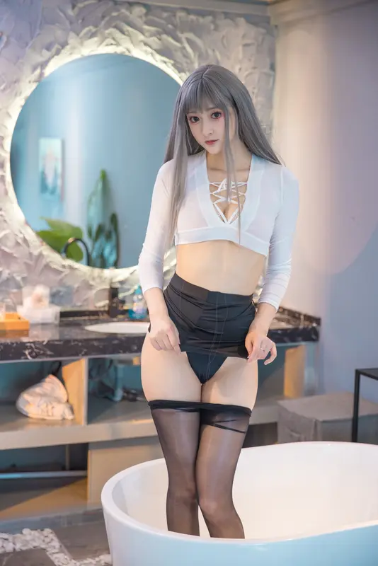 冬马路纱 – No.010 浴缸湿身黑丝 0